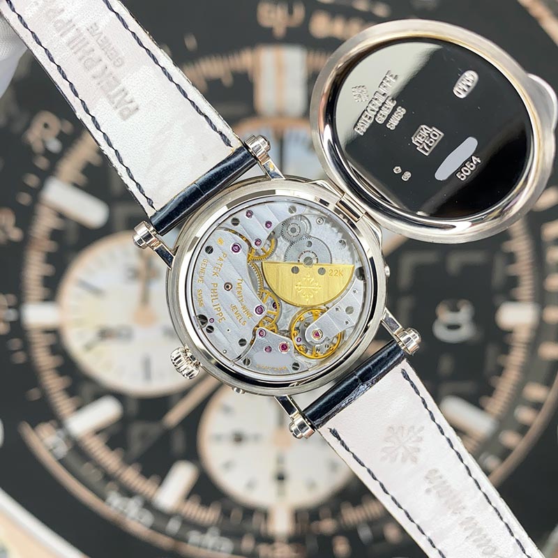 Patek Philippe Complications 36mm Moon Phase 5054G-001 Silver Dial Pre-Owned