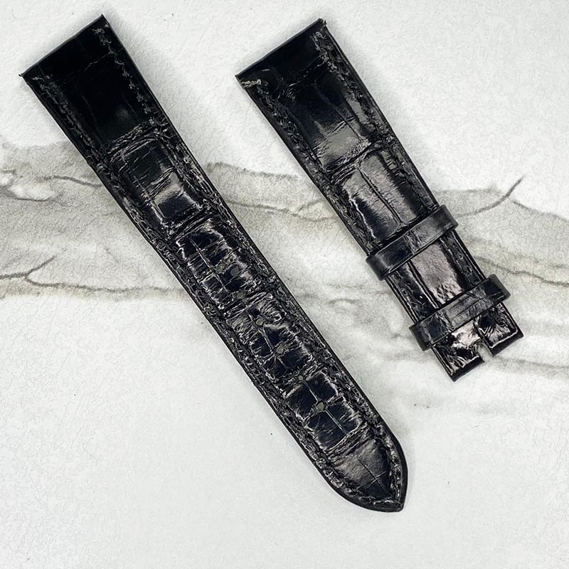 Patek Philippe Glossy Black Alligator Strap 20x16