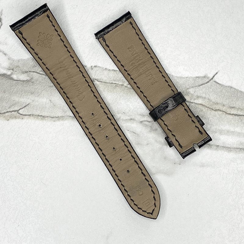 Patek Philippe Glossy Black Alligator Strap 20x16