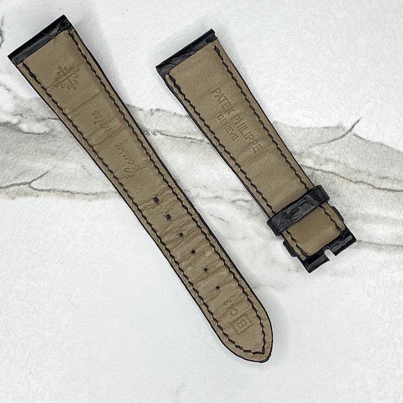 Patek Philippe Matte Black Alligator Strap 20x16