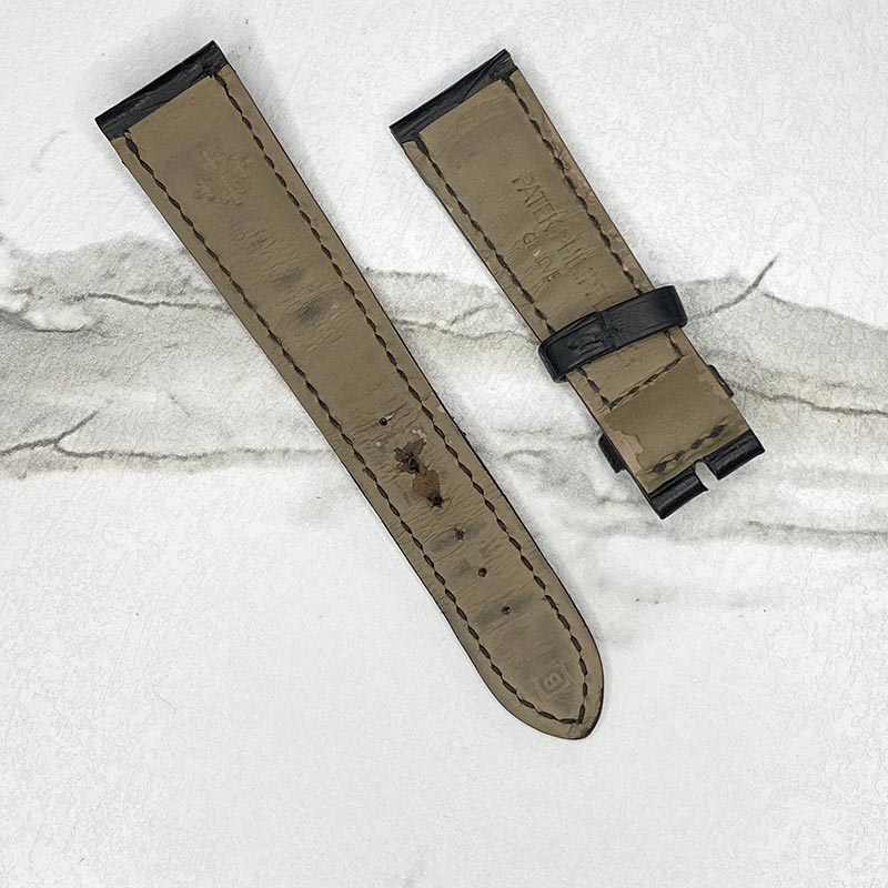 Patek Philippe Matte Black Alligator Strap 19x16