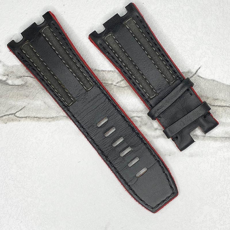 Audemars Piguet Black/Red Alligator and Suede Strap 44mm Offshore