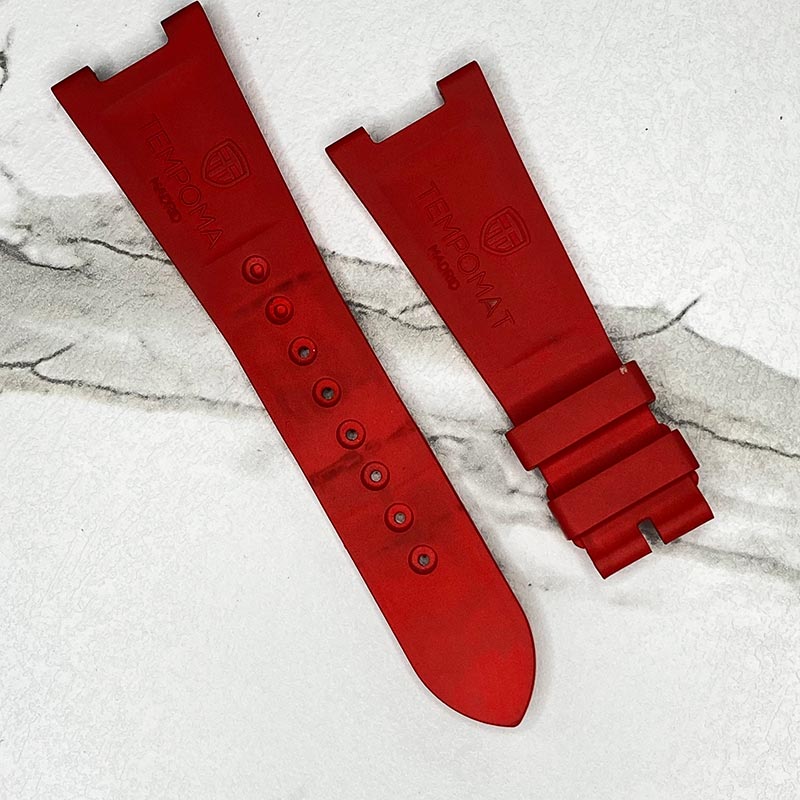 TEMPOMAT Patek Philippe Nautilus Red Rubber Strap 12.5x17.5