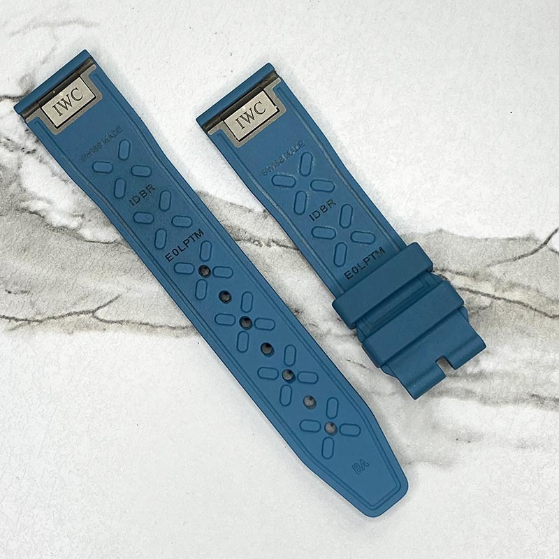IWC Red / Light Blue / Brown Rubber Straps With Prong Buckle 20x18