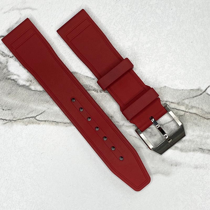 IWC Red / Light Blue / Brown Rubber Straps With Prong Buckle 20x18