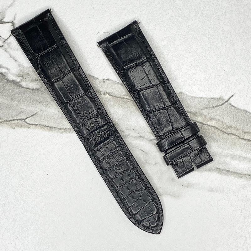 Jaeger LeCoultre Black Alligator Strap 21x18 Spring Bars Built In