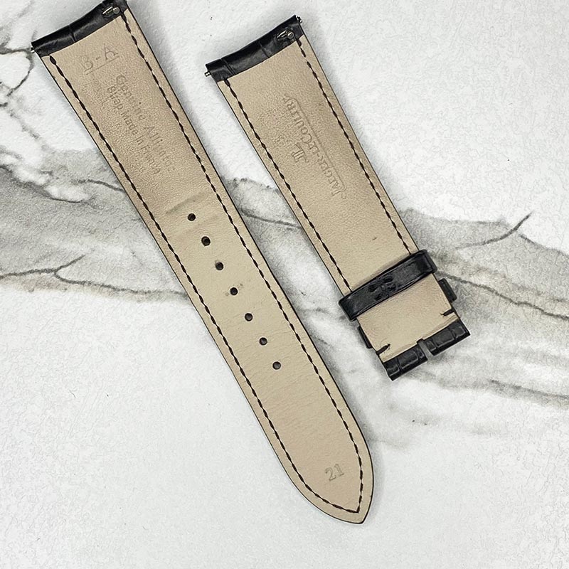 Jaeger LeCoultre Black Alligator Strap 21x18 Spring Bars Built In