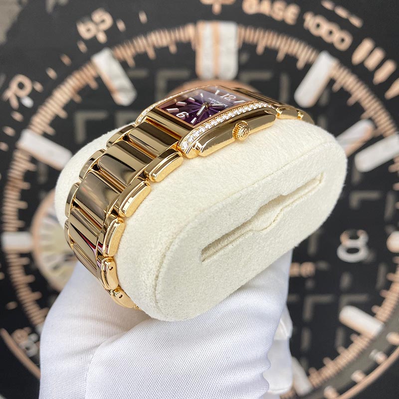 Patek Philippe Twenty~4 Ladies Quartz Rose Gold 4910/1201R-010 Purple Dial Diamond Bezel