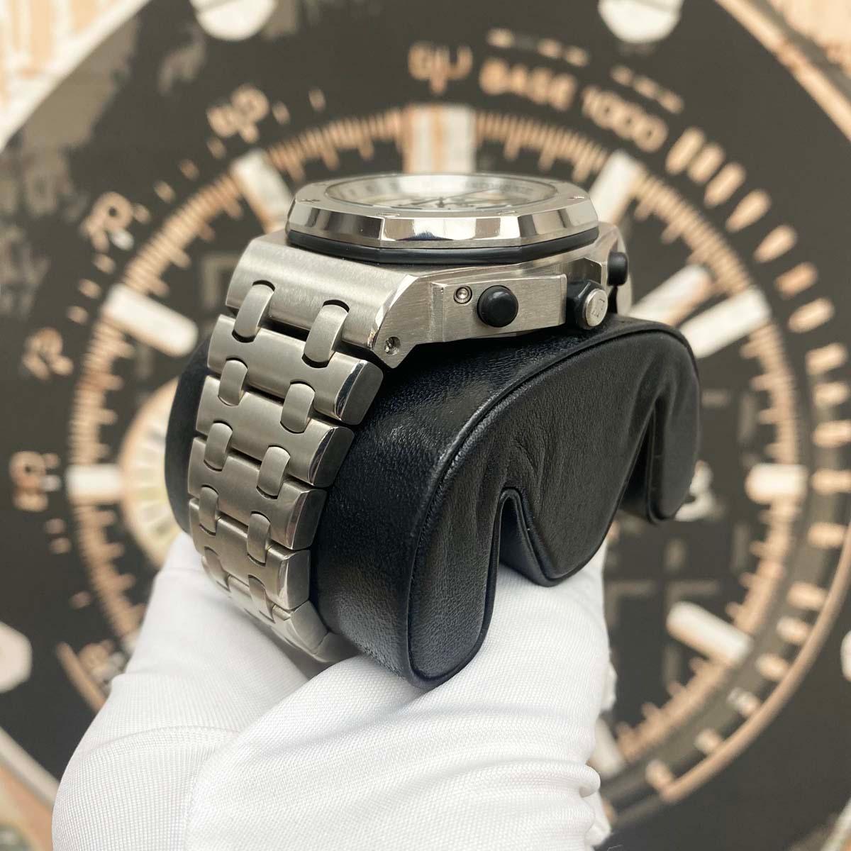 Audemars Piguet Royal Oak Offshore Perpetual Calendar Chronograph 25854TI.OO.1150TI.01 Titanium White Dial Pre-Owned - Gotham Trading 