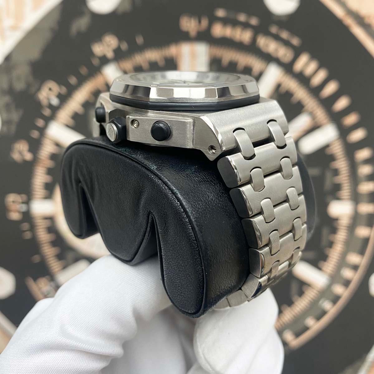 Audemars Piguet Royal Oak Offshore Perpetual Calendar Chronograph 25854TI.OO.1150TI.01 Titanium White Dial Pre-Owned - Gotham Trading 