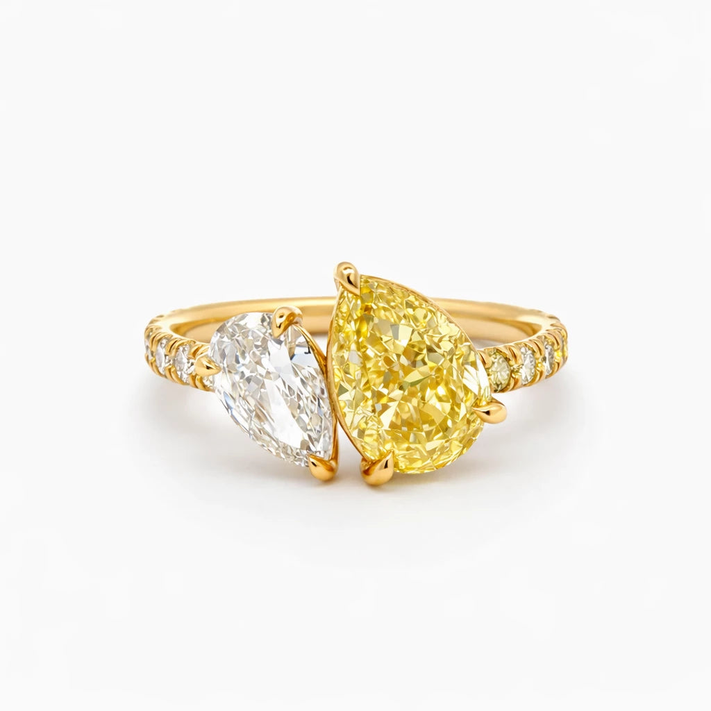 14K Y 1.92CT Yellow Lab Grown Diamond IGI - 0.62CT LAB GROWN DIA / 0.20CT Lab Grown Diamond on Band Ring