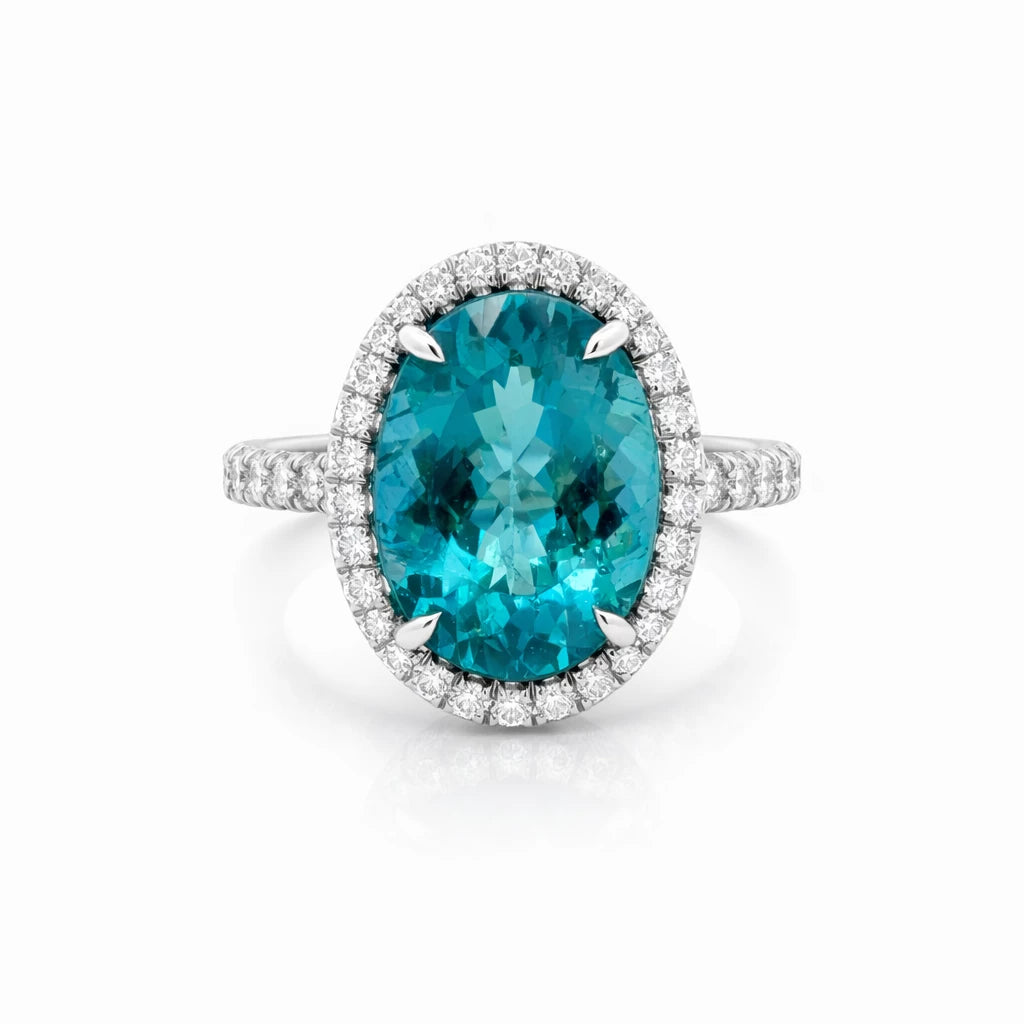 Platinum 6.22CT Oval Aptite 65dia 0.79ct 10gr GIA 6224976104