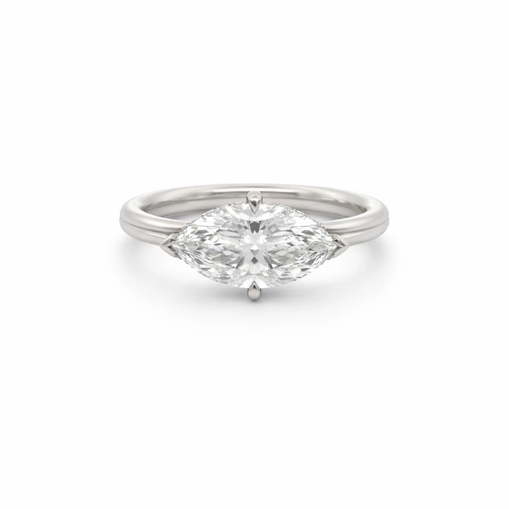 Platinum 2.54 Ct LGD Marquise IGI D VS1 0.16Ct LGD Rnd Diamond Hidden Halo Ring