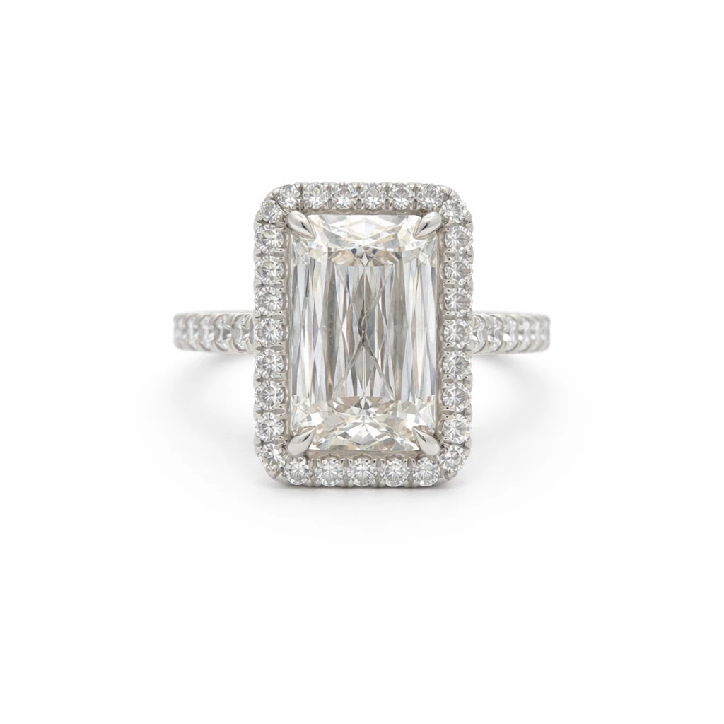 Platinum Emerald Cut Diamond Ring