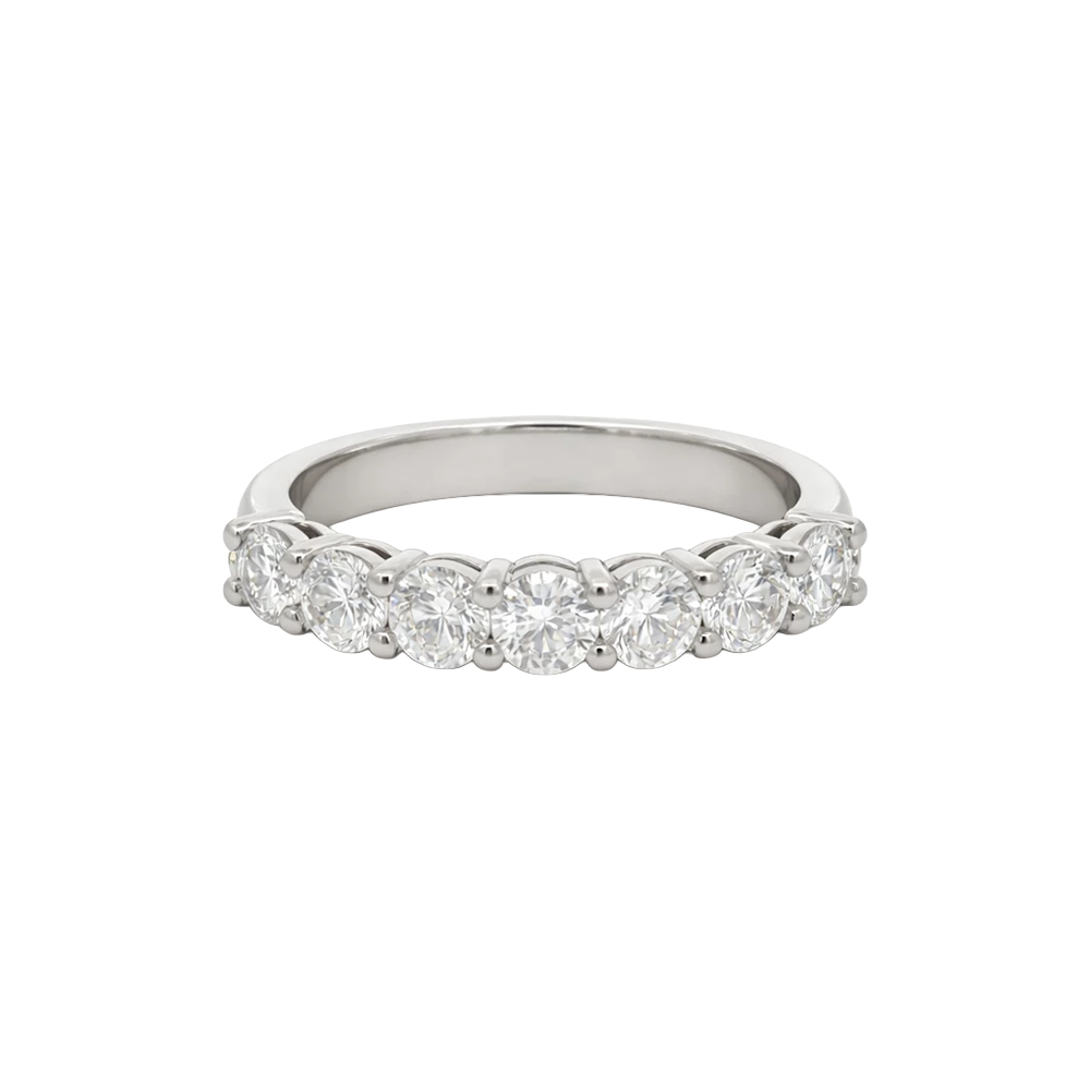 Platinum 1.37cttw F VS 7 Round Brilliant cut Lab Grown diamond wedding band