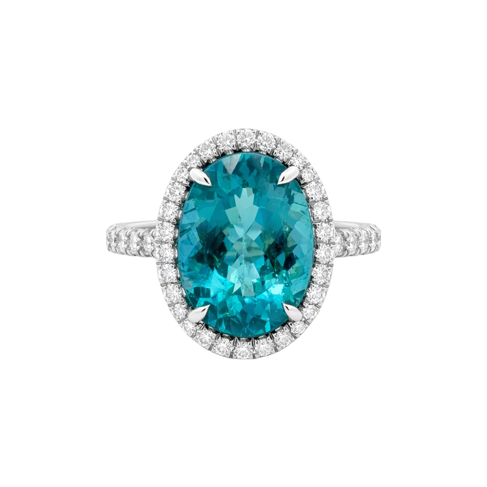 Platinum 6.22CT Oval Aptite 65dia 0.79ct 10gr GIA 6224976104 Ring