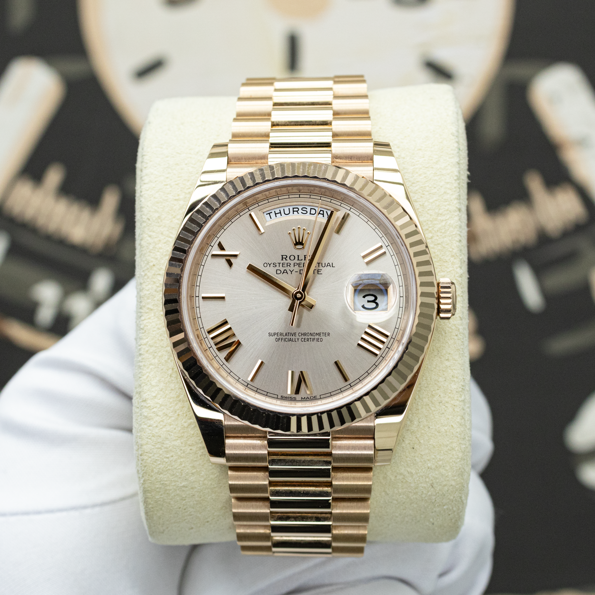 Rolex Day-Date 228235 40mm Sundust Dial