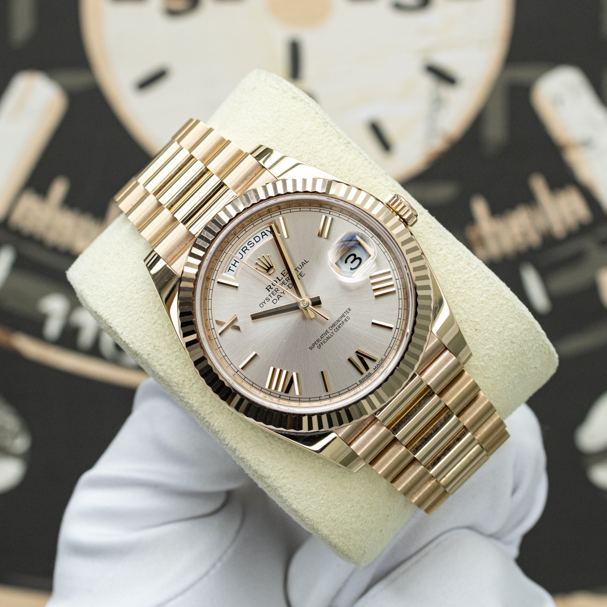 Rolex Day-Date 228235 40mm Sundust Dial