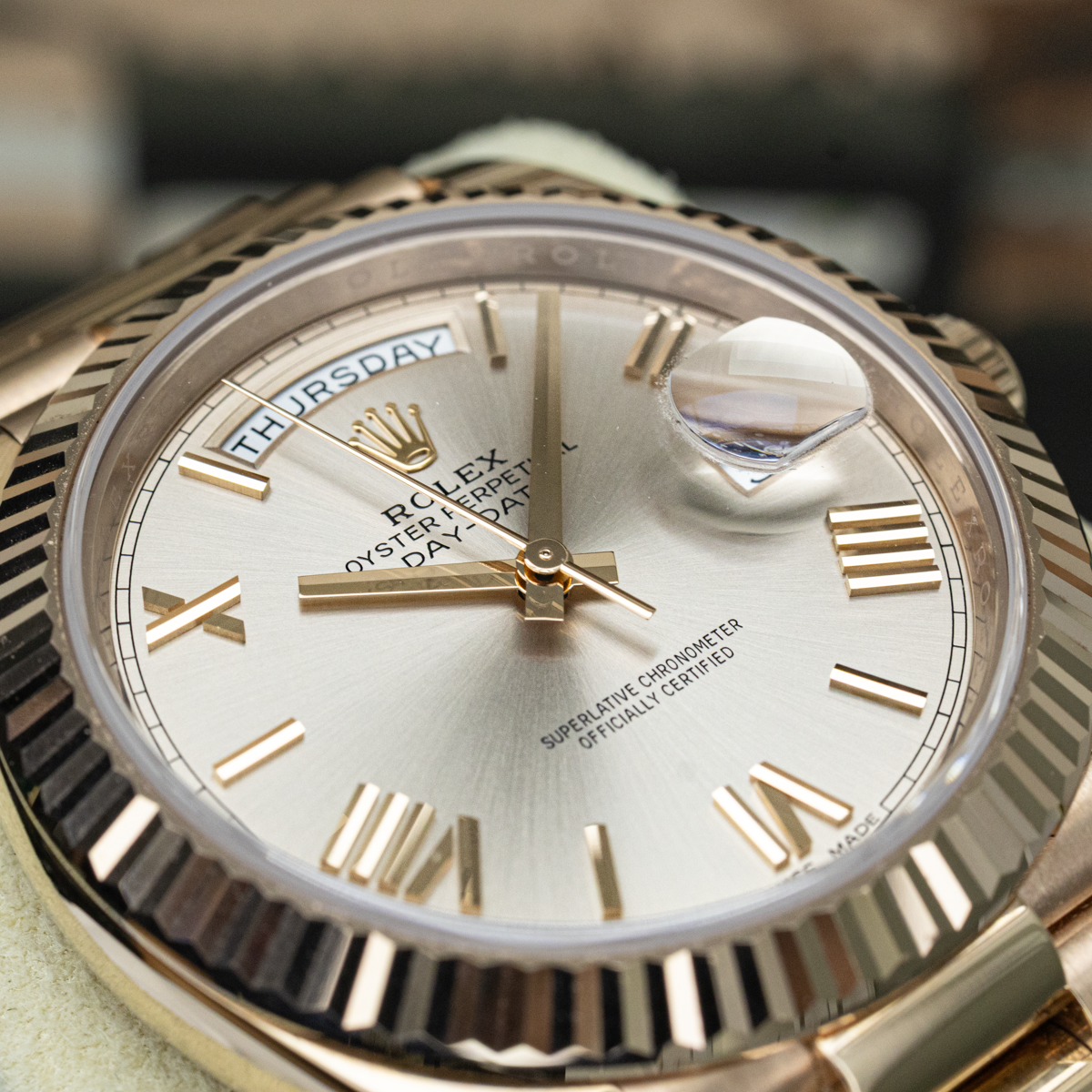 Rolex Day-Date 228235 40mm Sundust Dial