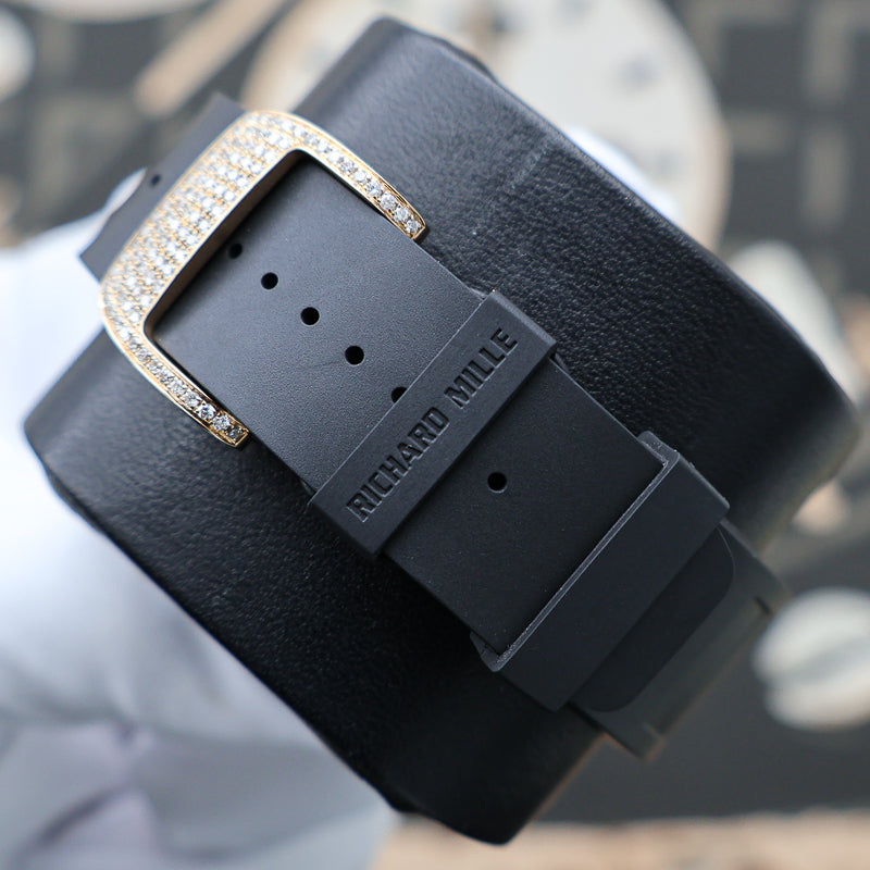 Richard Mille RM010 48mm Rose Gold Custom Diamond-Set Case Openworked Dial Pre-Owned