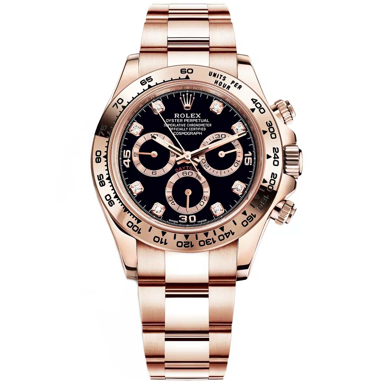 Rolex Daytona Rose Gold Black Diamond Dial 116505