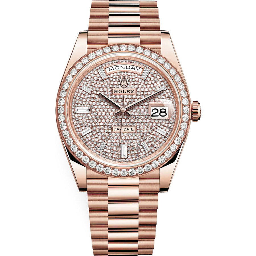 Rolex Day-Date 40 Presidential 228345 Diamond Bezel Diamond Paved Dial