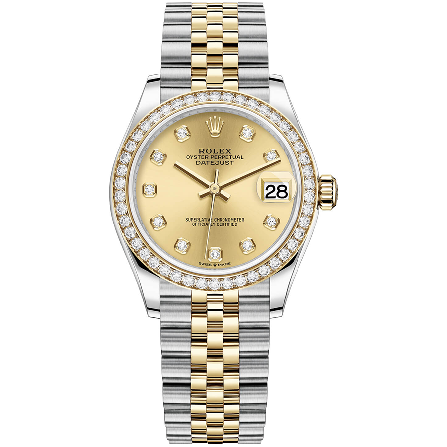 Rolex Datejust Champagne Diamond Dial Diamond Bezel 31mm 278383RBR