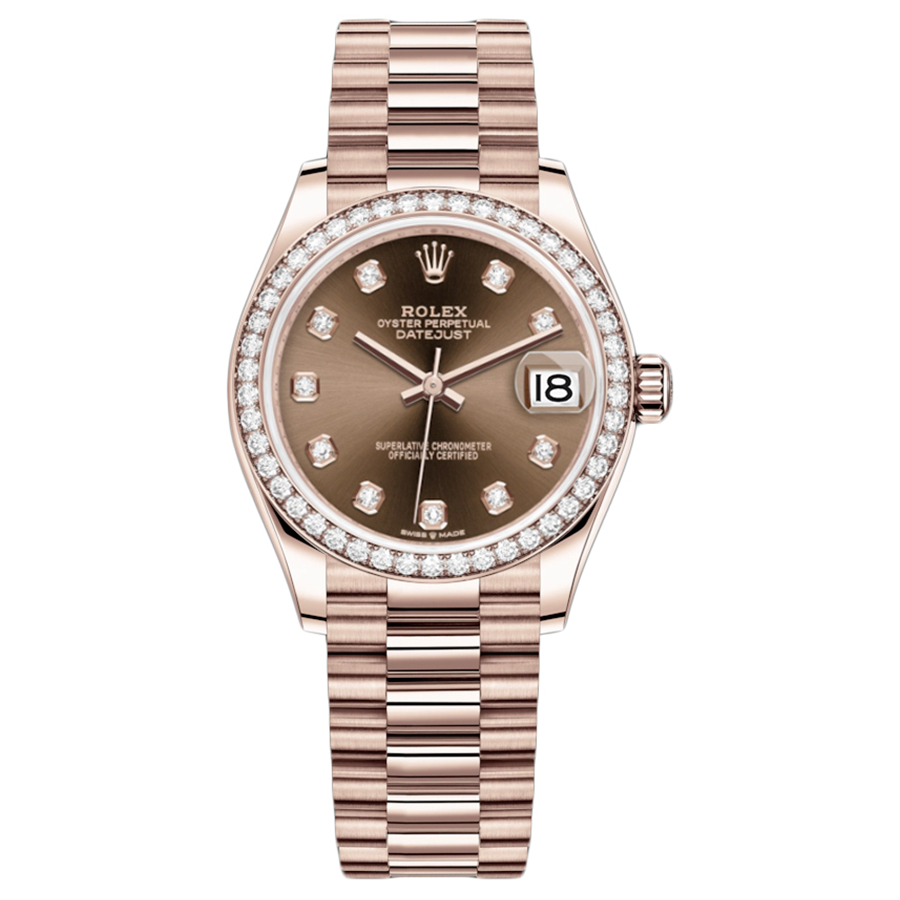 Rolex Datejust Chocolate Diamond Dial Diamond Bezel 31mm 278285RBR