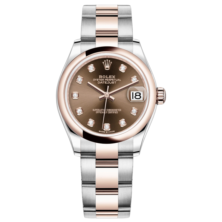 Rolex Datejust Chocolate Diamond Dial Domed Bezel 31mm 278241