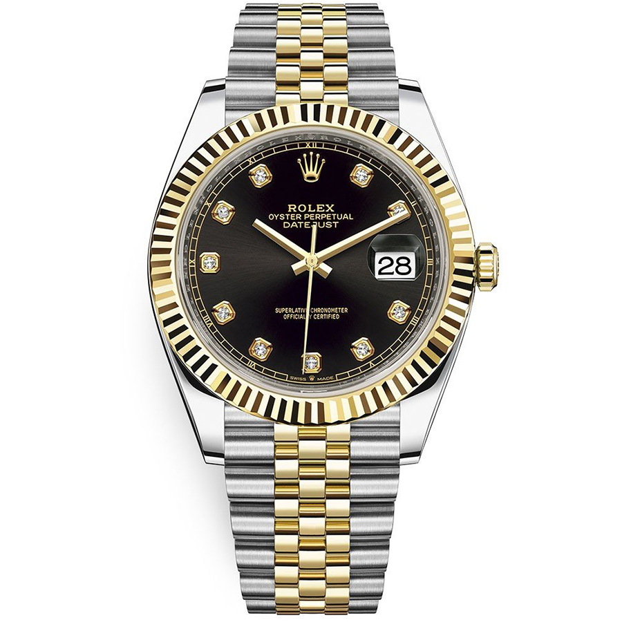 Rolex Datejust II Black Diamond Fluted Dial 41mm 126333