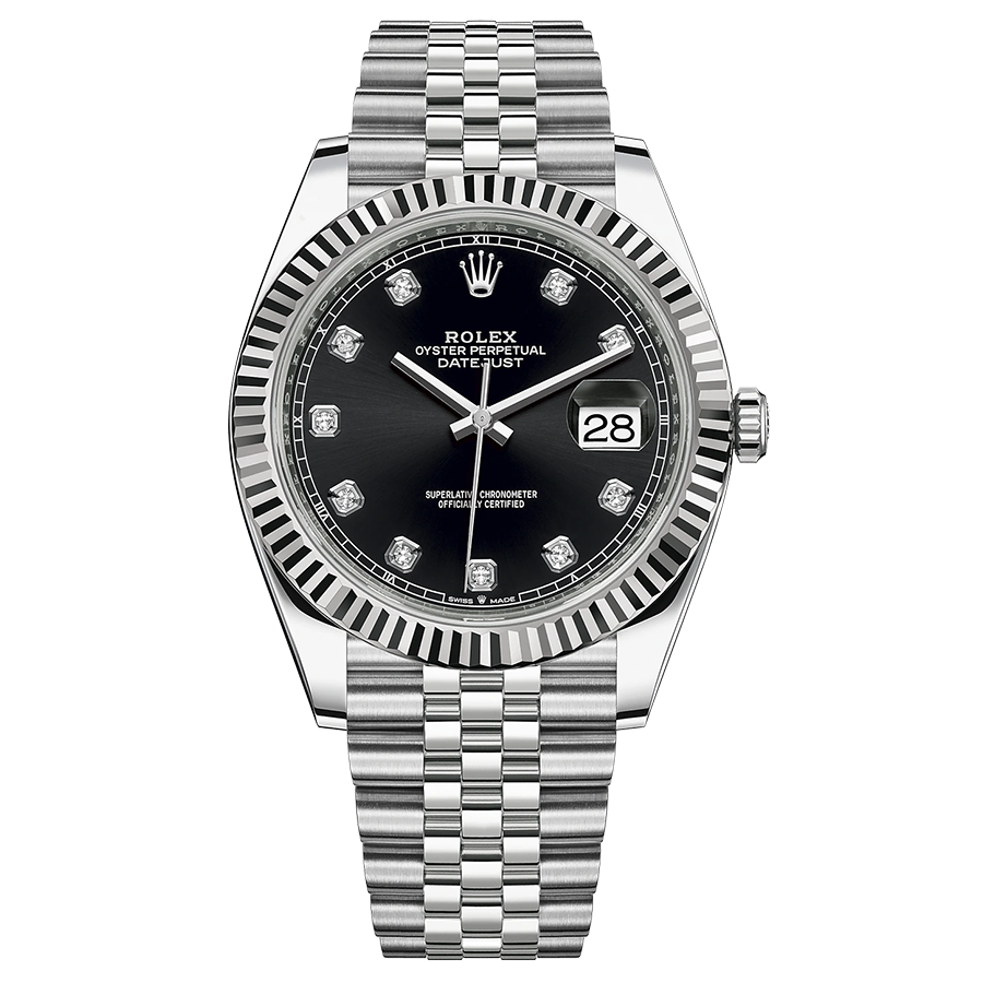 Rolex Datejust II Black Diamond Fluted Dial 41mm 126334