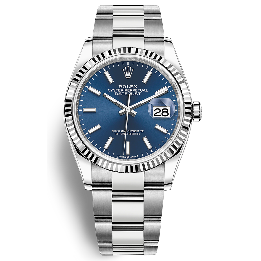 Rolex Datejust II Bright Blue Fluted Dial 36mm 126234