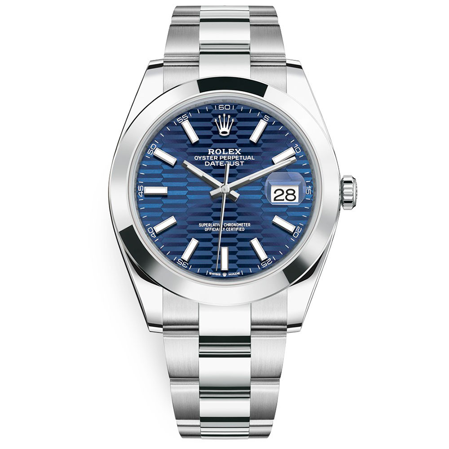 Rolex Datejust II Bright Blue Fluted Dial 41mm 126300