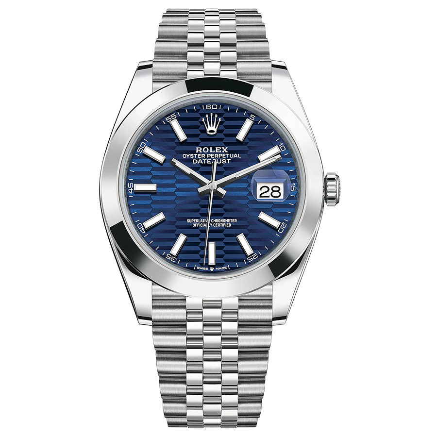 Rolex Datejust II Bright Blue Fluted Dial 41mm 126300