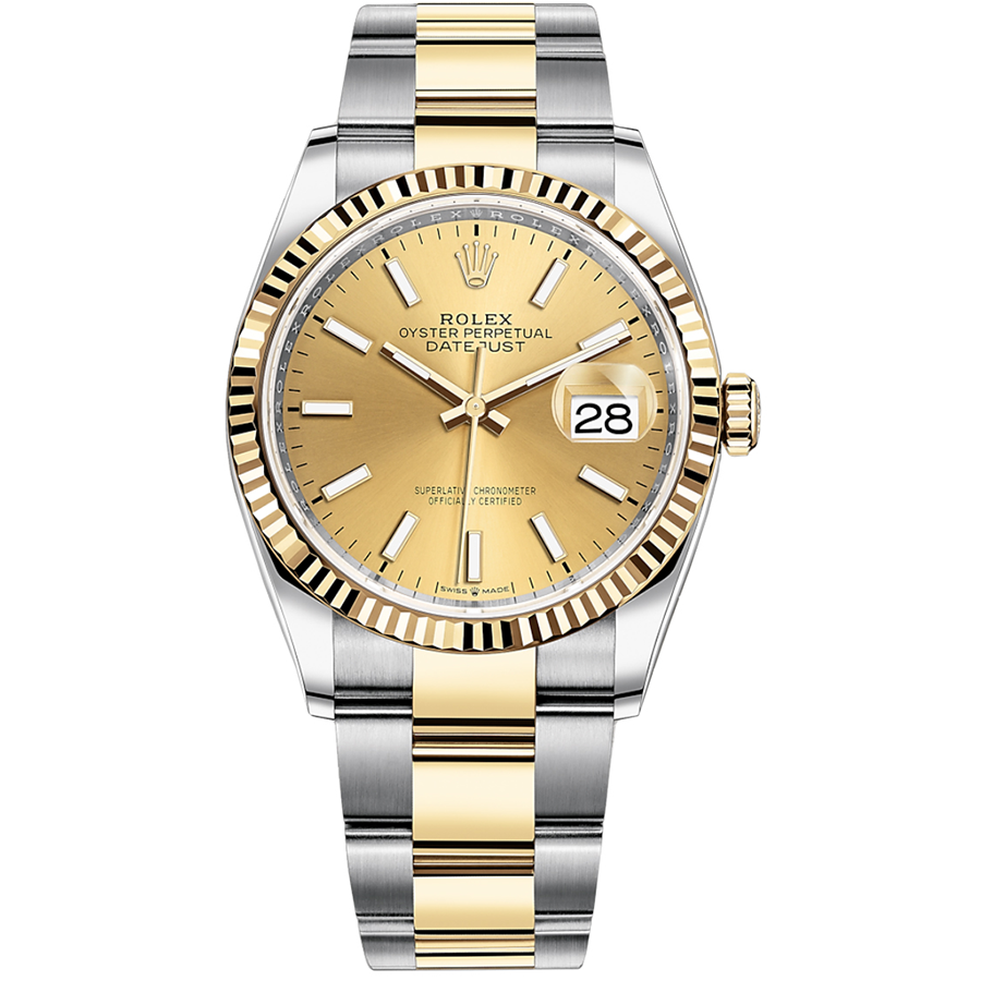 Rolex Datejust Champagne Dial Fluted Bezel 36mm 126233