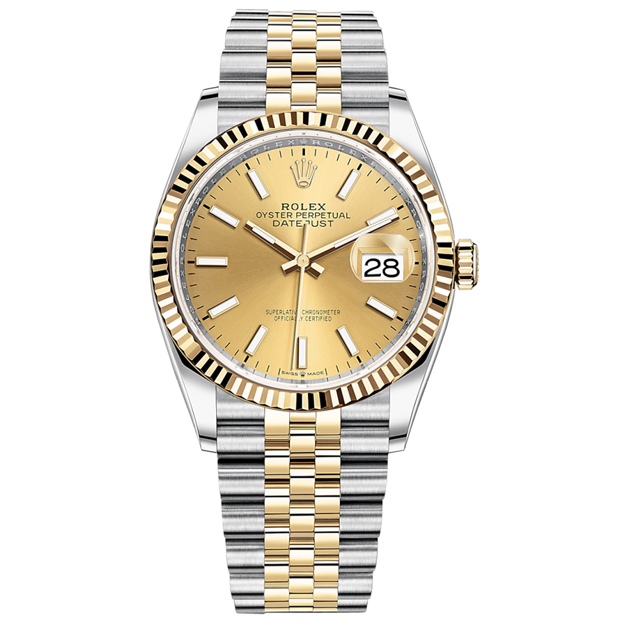 Rolex Datejust Champagne Dial Fluted Bezel 36mm 126233