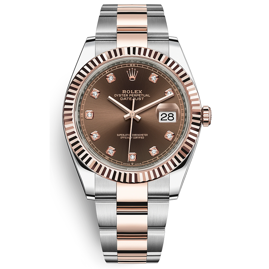 Rolex Datejust II Chocolate Diamond Fluted Dial 41mm 126331