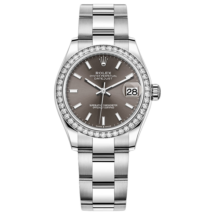 Rolex Datejust Dark Grey Dial Diamond Bezel 31mm 278384RBR