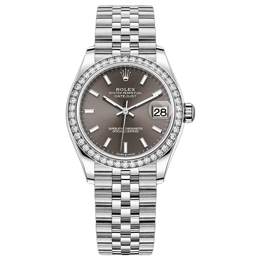 Rolex Datejust Dark Grey Dial Diamond Bezel 31mm 278384RBR