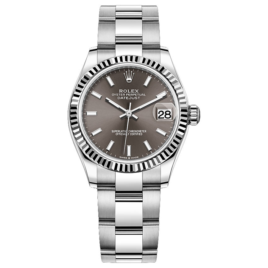 Rolex Datejust Dark Grey Dial Fluted Bezel 31mm 278274