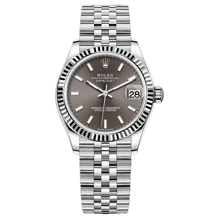 Rolex Datejust Dark Grey Dial Fluted Bezel 31mm 278274