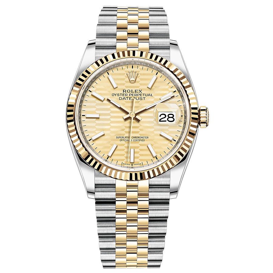 Rolex Datejust Golden Fluted Motif Fluted Dial 36mm 126233