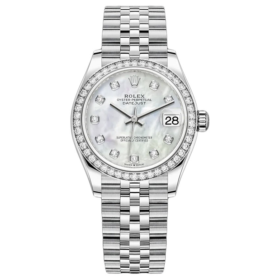 Rolex Datejust Mother Of Pearl Diamond Dial Diamond Bezel 31mm 278384RBR