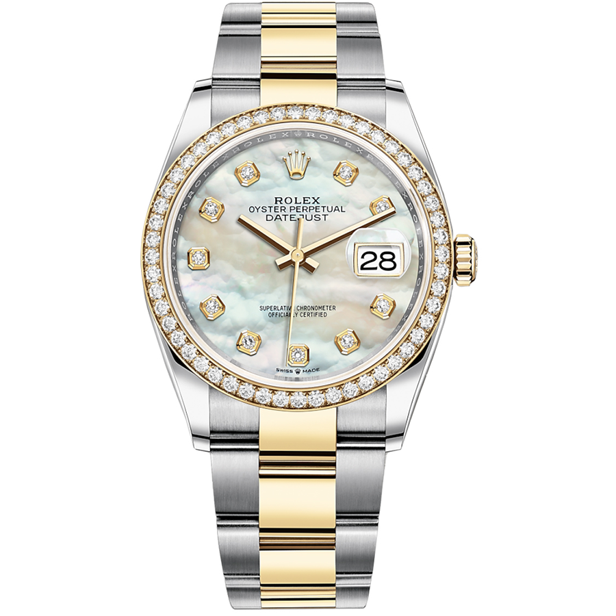 Rolex Datejust Mother Of Pearl Diamond Dial Diamond Bezel 36mm 126283RBR