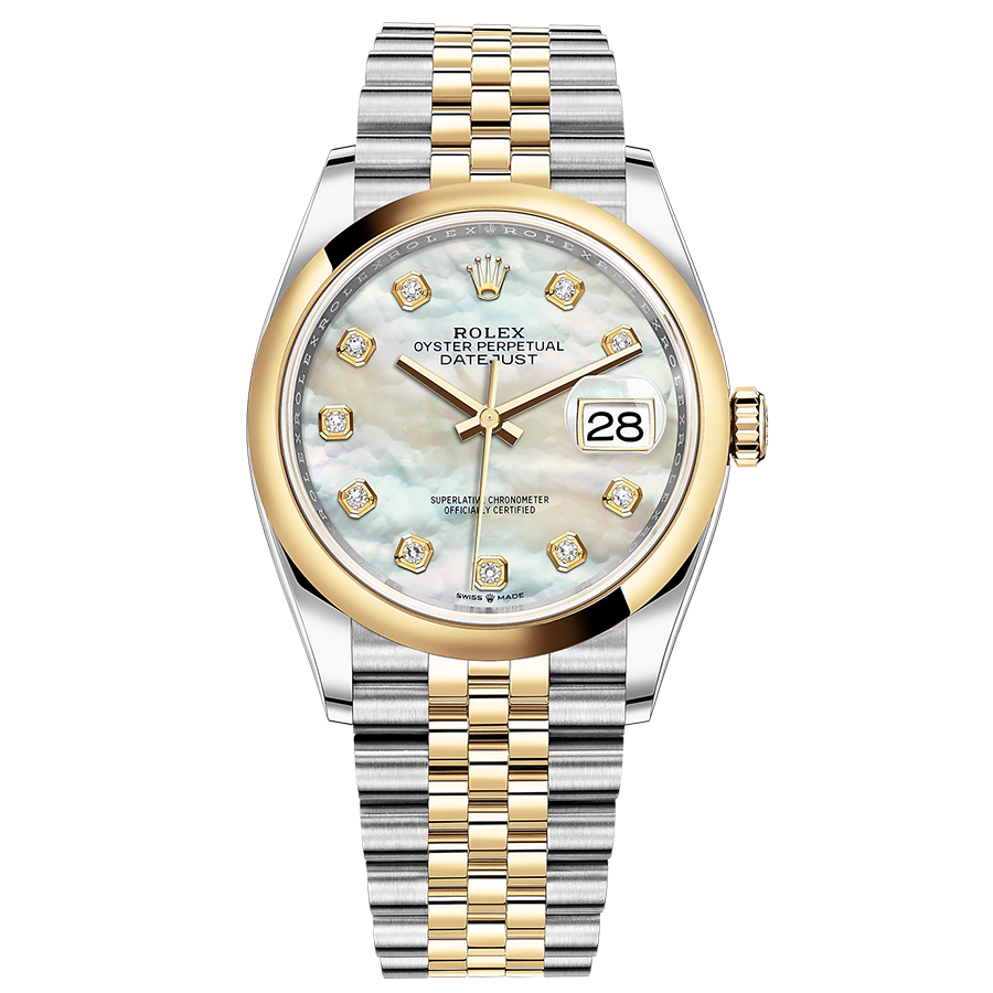 Rolex Datejust Mother Of Pearl Diamond Dial Domed Bezel 36mm 126203