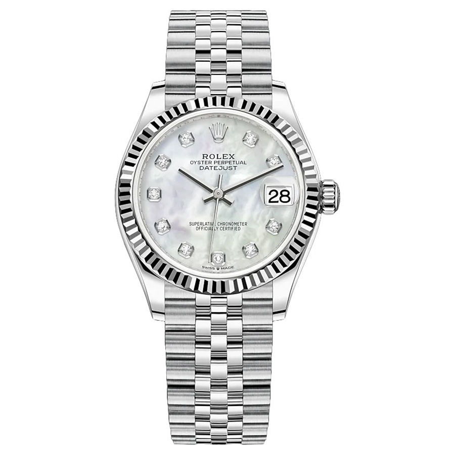 Rolex Datejust Mother Of Pearl Diamond Dial Fluted Bezel 31mm 278274