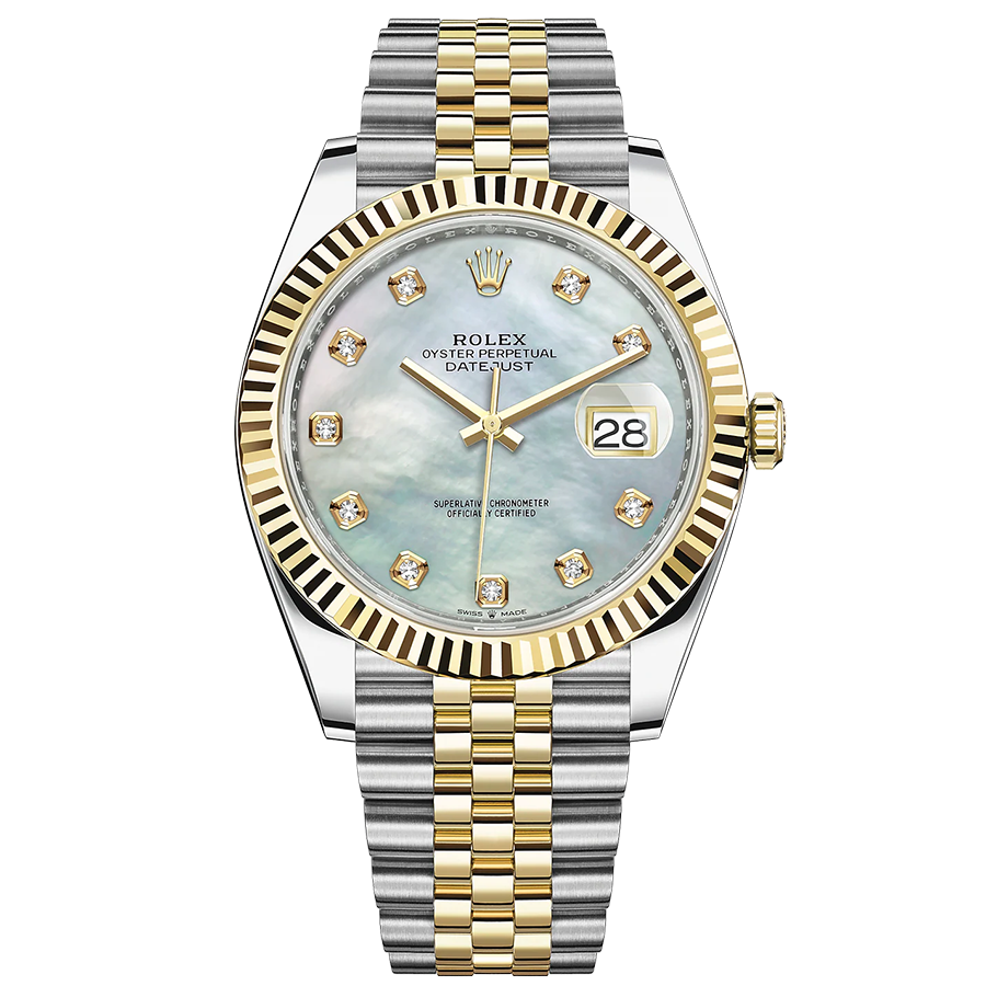 Rolex Datejust II Mother Of Pearl Diamond Fluted Dial 41mm 126333