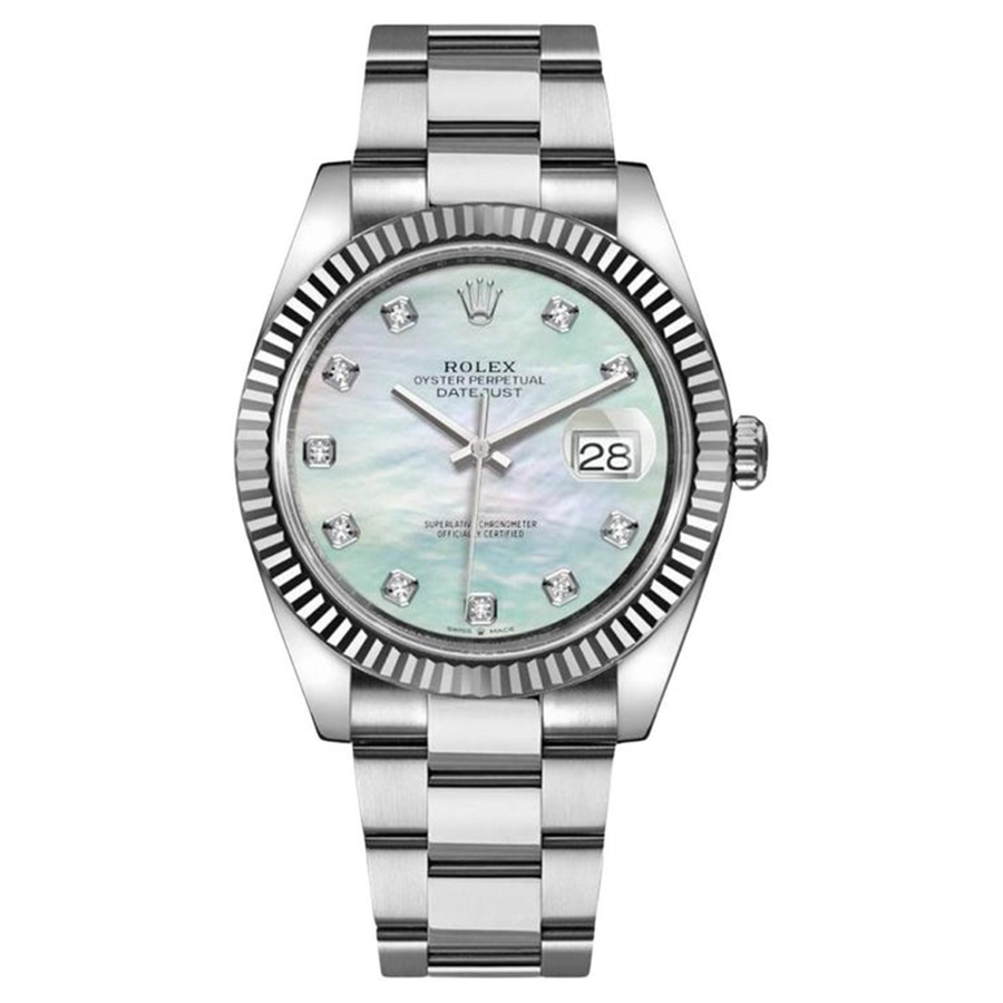 Rolex Datejust II Mother Of Pearl Diamond Fluted Dial 41mm 126334