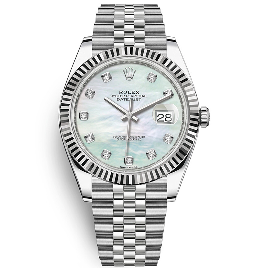 Rolex Datejust II Mother Of Pearl Diamond Fluted Dial 41mm 126334