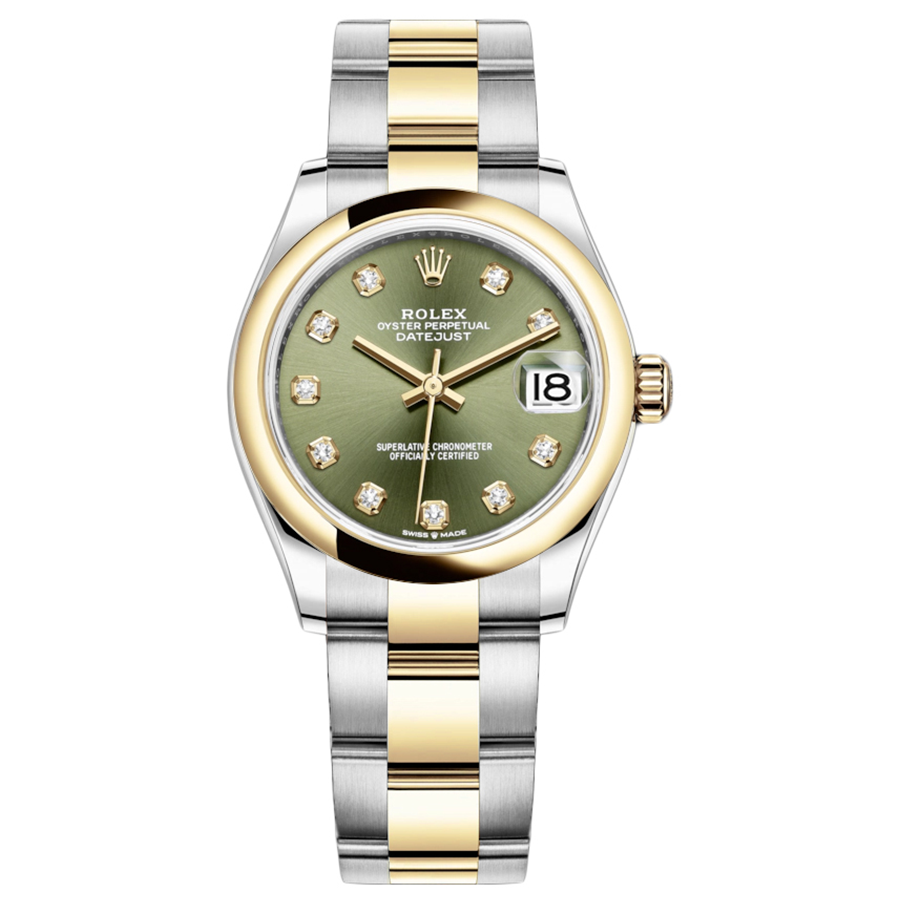 Rolex Datejust Olive Green Diamond Dial Domed Bezel 31mm 278243